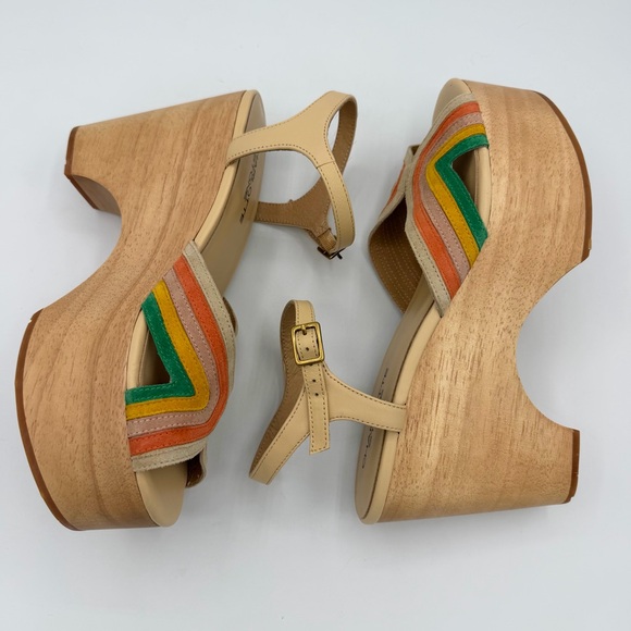 Charolette Stone Donna Multi Retro Platform Sandals with Multicolor Stripes clog - Picture 8 of 8